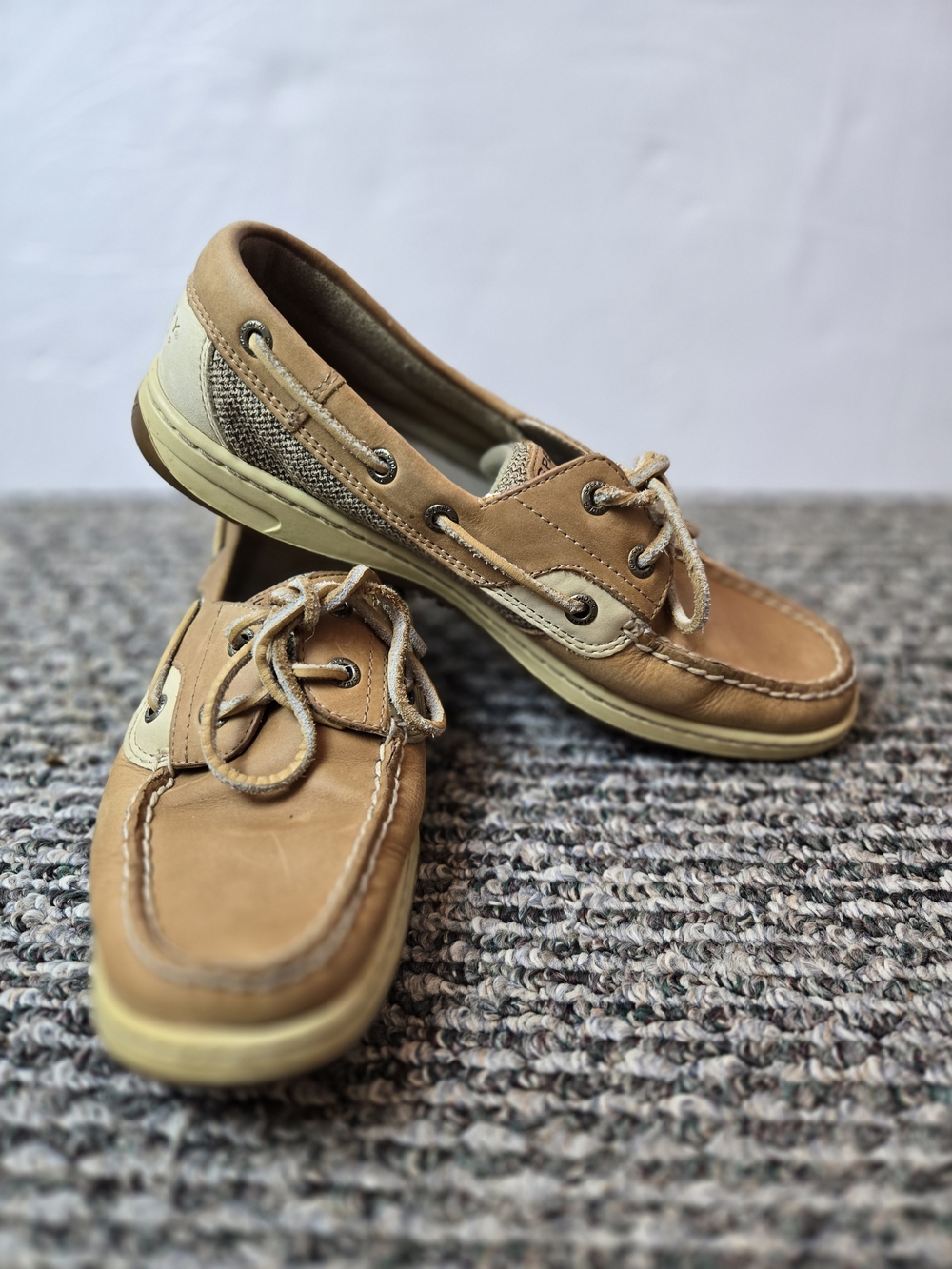 Sperry Top Sider Women's Tan Leather Flats - Size 8.5M